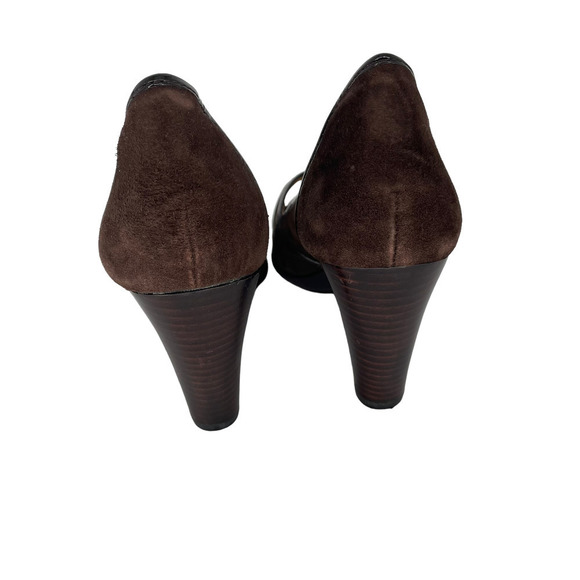 Sofft Brown Suede Upper Open Toe Heel Shoe Size 7.5 - Picture 4 of 7